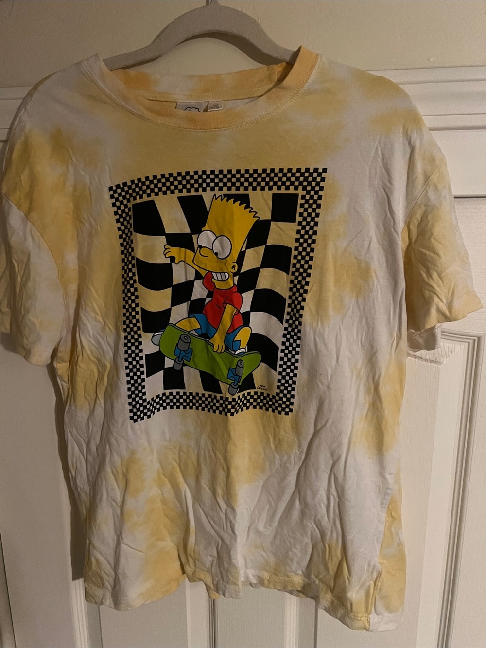 Tie-Dye Bart Skateboard Graphic Tee - Yellow